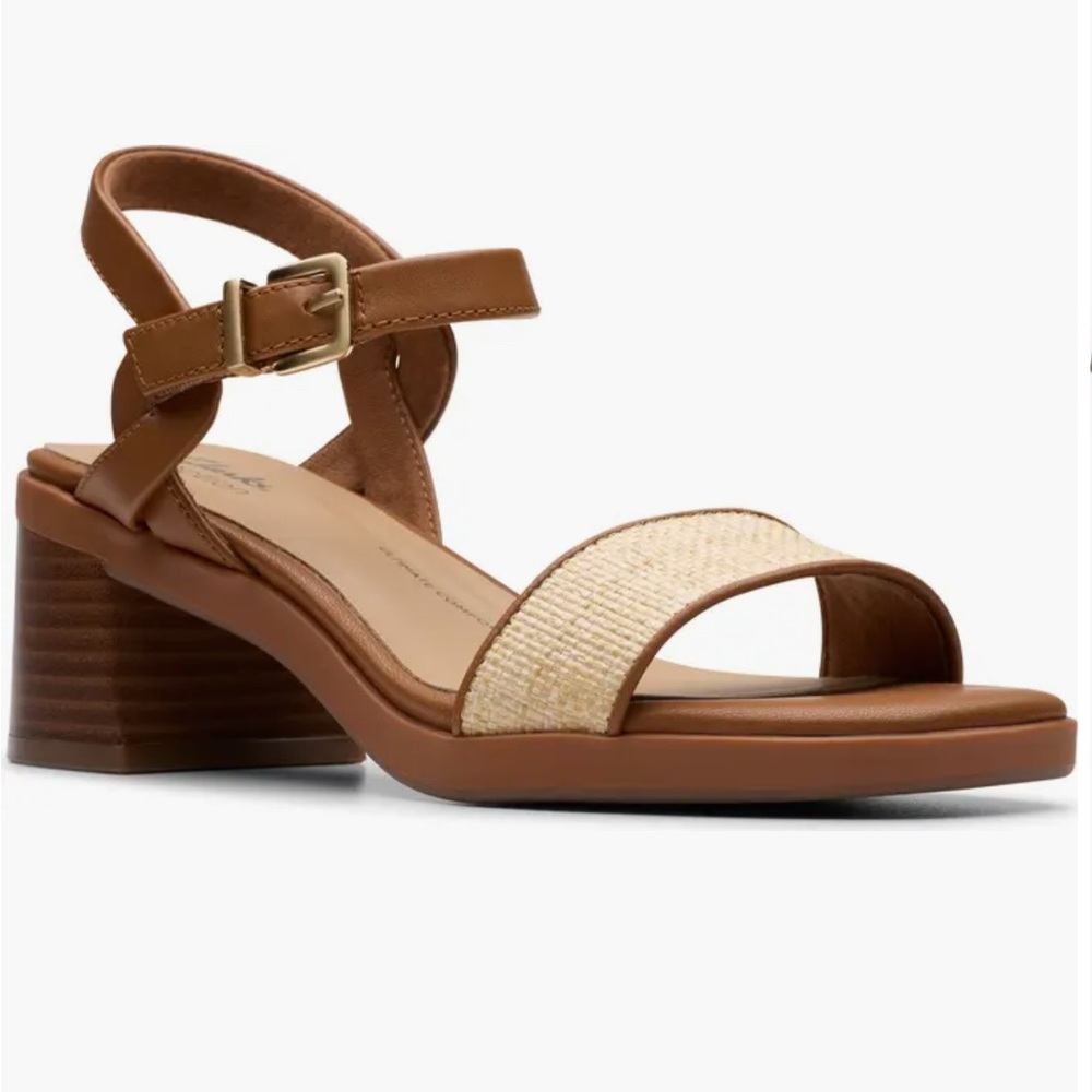 Clarks Tan and Cream Women's Sandals